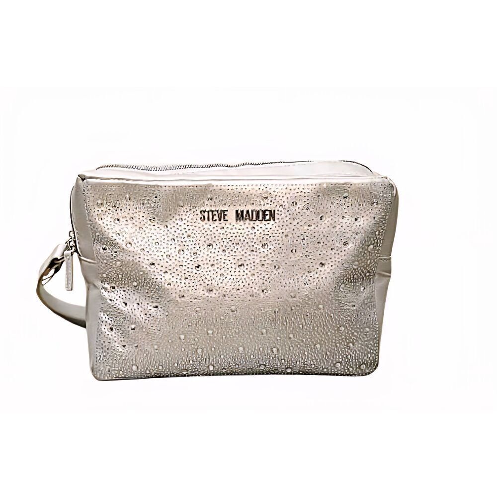 Steve Madden‎ Silver Rhinestone Double Zip Weekender - Picture 2 of 12